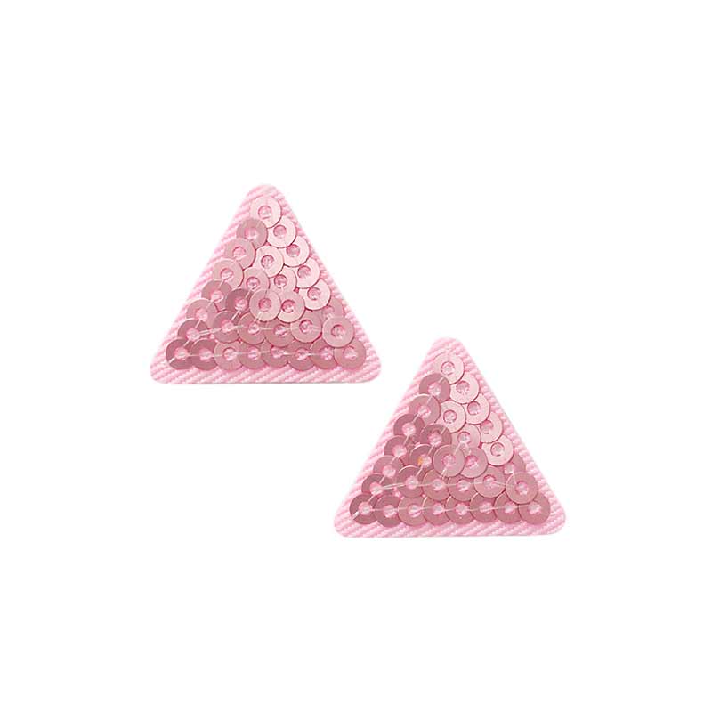 Applikation Dreiecke Pailletten rosa