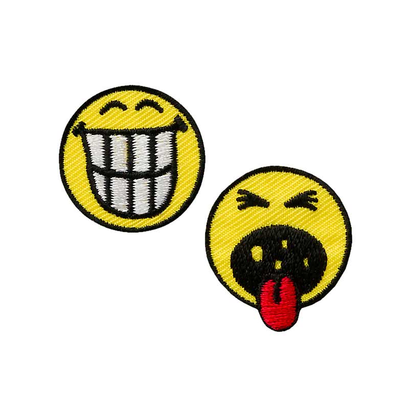 Applikationen - Kids and Hits - aufbügelbar Smiley(c)  ugly  2 St. klein farbig