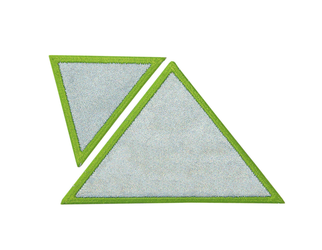 Appliques - Teens and Jeans - iron-on triangles reflex edge approx. 3.5x3.5 cm neon yellow
