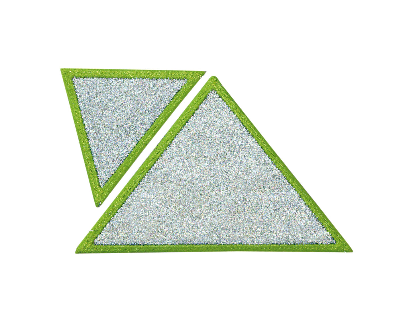 Applikationen - Teens and Jeans - aufbügelbar Dreiecke  Reflex  Rand ca. 3,5x3,5 cm neongelb