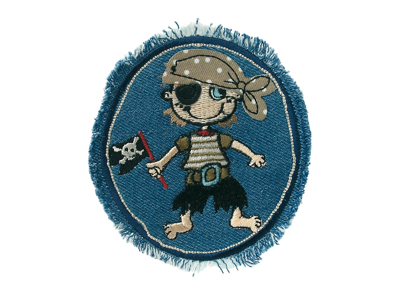 Applikationen - Kids and Hits - aufbügelbar Jeansflick mit Pirat ca. 7,5x8,5 cm farbig