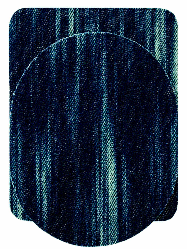 Flickstoff Jeans Streifen oval/Rechteck zum Aufbügeln ca. 9,5x11,5 cm blau 4 Stück