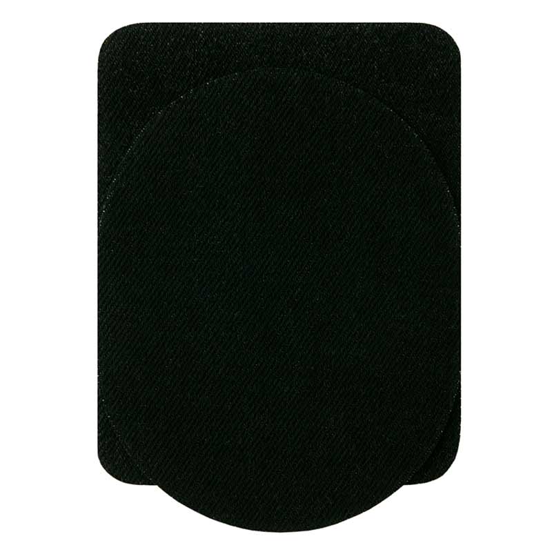 Flickstoff Jeans oval/Rechteck ca. 9,5x11,5 cm schwarz 4 St