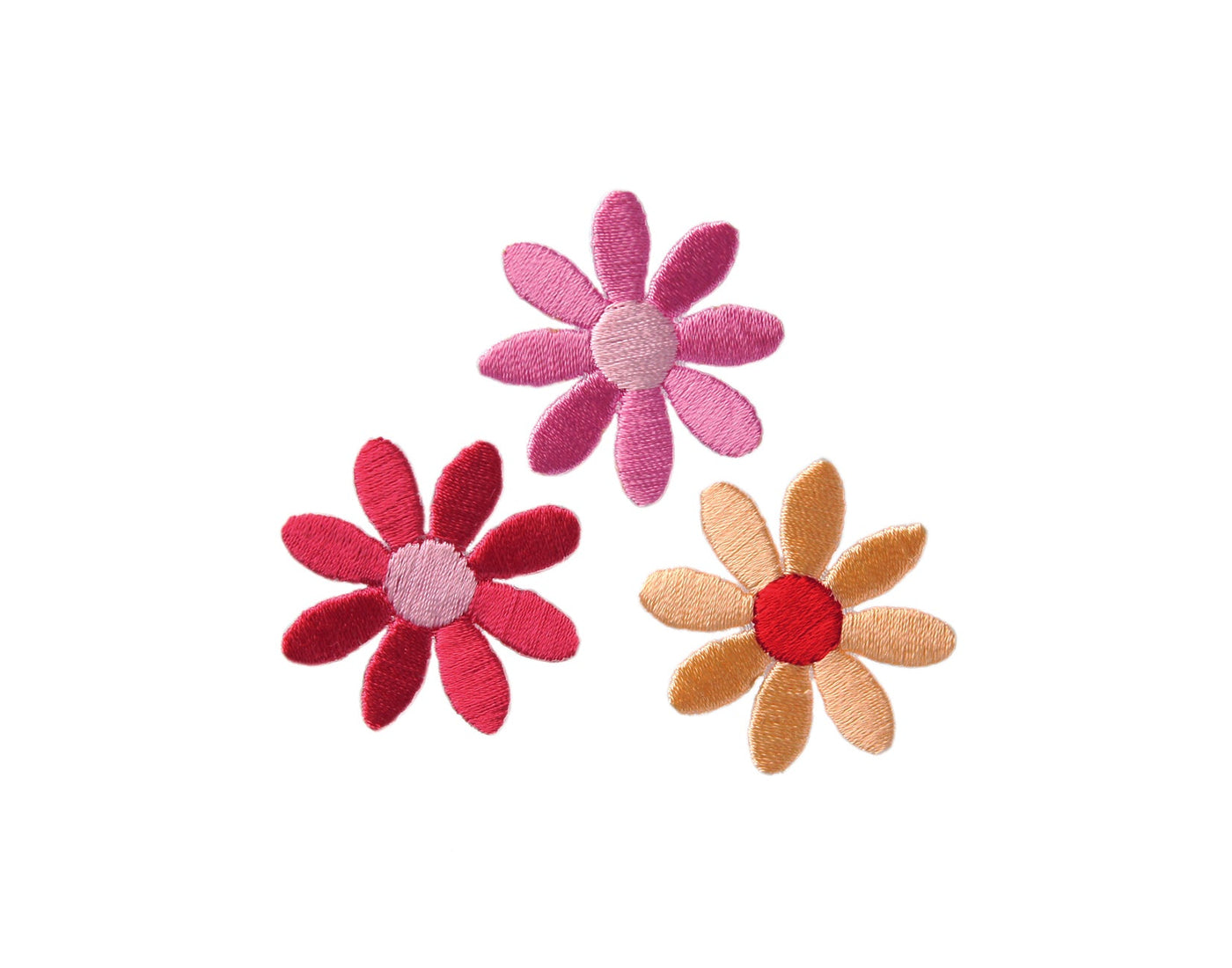 Applikationen - Kids and Hits - aufbügelbar bunte Blüten sort. ca. 3,5x3,5 cm farbig 3 Stück