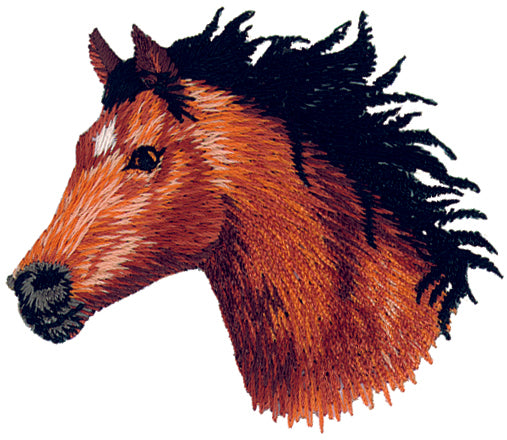 Applikationen - Tiermotive - aufbügelbar Pferdekopf ca. 3,0x5,0 cm farbig