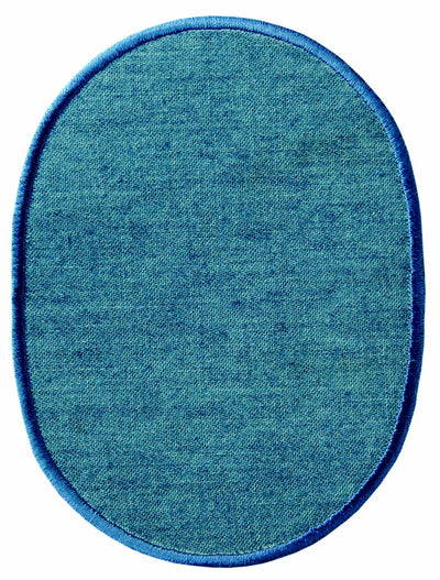 Patches Jeans oval zum Aufbügeln ca. 9,5x12,0 cm hell 2 Stück