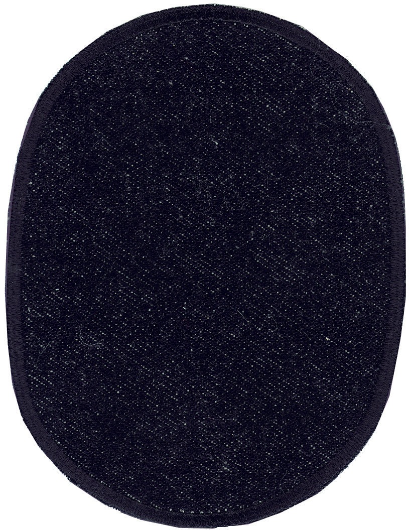 Patches Jeans oval zum Aufbügeln ca. 9,5x12,0 cm schwarz 2 Stück