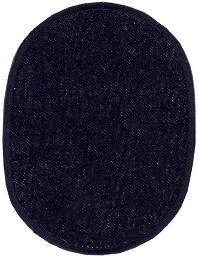 Patches Jeans oval to iron on approx. 9.5x12.0 cm black 2 pieces