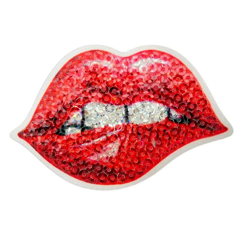Applikationen - Fashion and Home - aufbügelbar Red Lips, Glitzer Pailletten 1 St