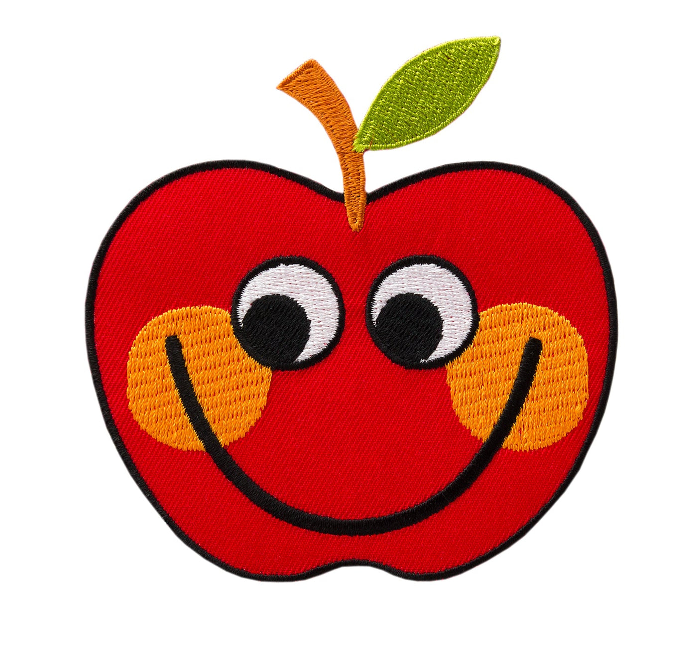 Applikationen - Kids and Hits - aufbügelbar Apfel mit Gesicht ca. 9,5x10,0 cm farbig