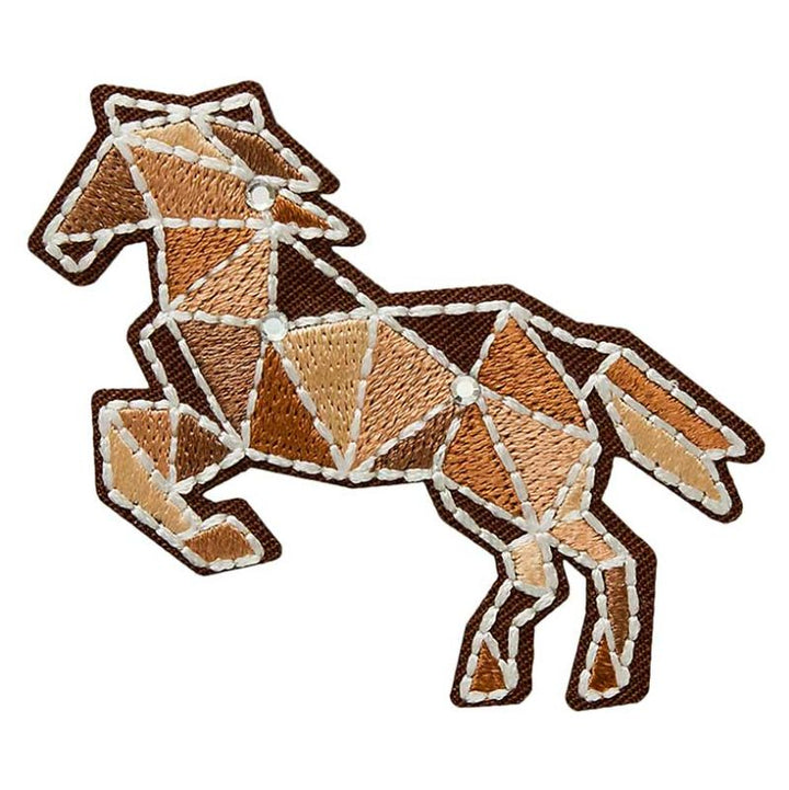 Applications - Fashion and Home - iron-on horse - graphic with rhinestones brown tones