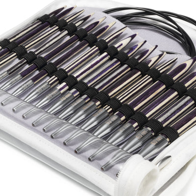 Circular knitting needle set NATURAL Lilac Stripes 4.00-10.00 mm