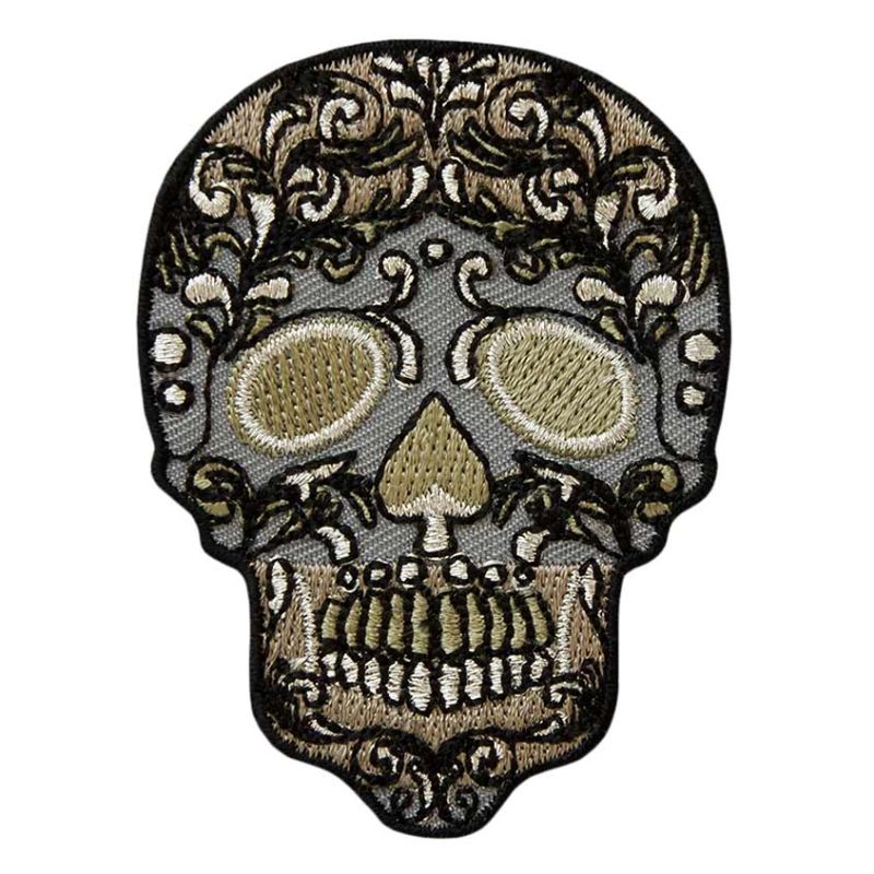Applikationen - Fashion and Home - aufbügelbar Totenkopf, klein gold/silber
