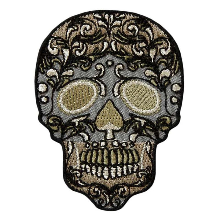 Applikationen - Fashion and Home - aufbügelbar Totenkopf, klein gold/silber