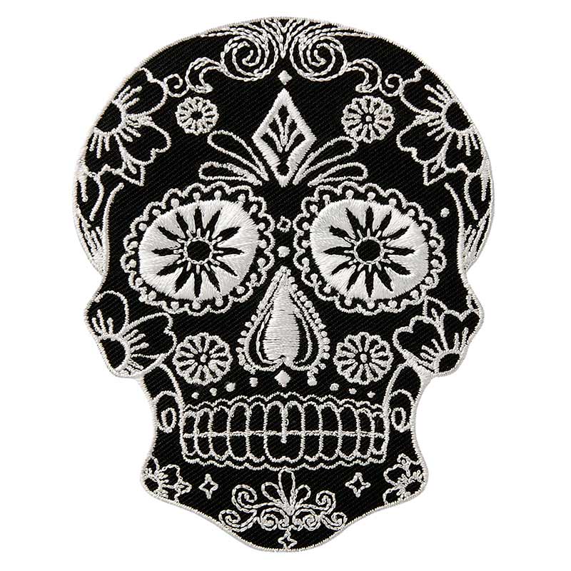 Applikationen - Teens and Jeans - aufbügelbar Totenkopf, schwarz/weiß schwarz/weiß 7,5x9,5 cm 1 Stück