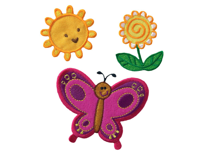 Applikationen - Kids and Hits - aufbügelbar Create Sommerwiese ca. 3,0x3,0 cm farbig 3 St