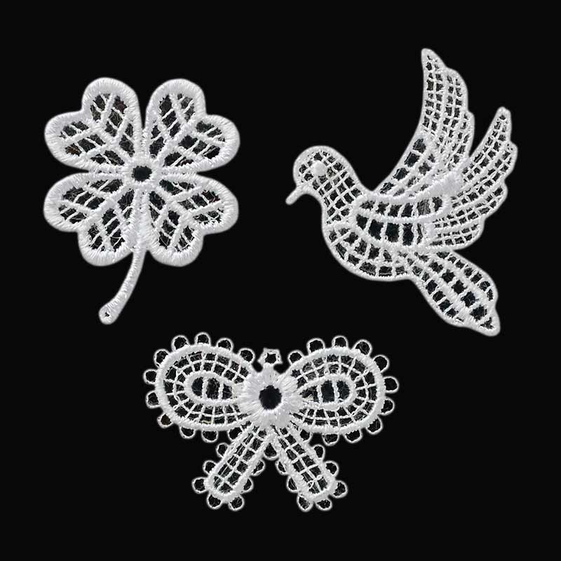 Applikationen - Fashion and Home - aufbügelbar  Häkelmotive türkis 3 St