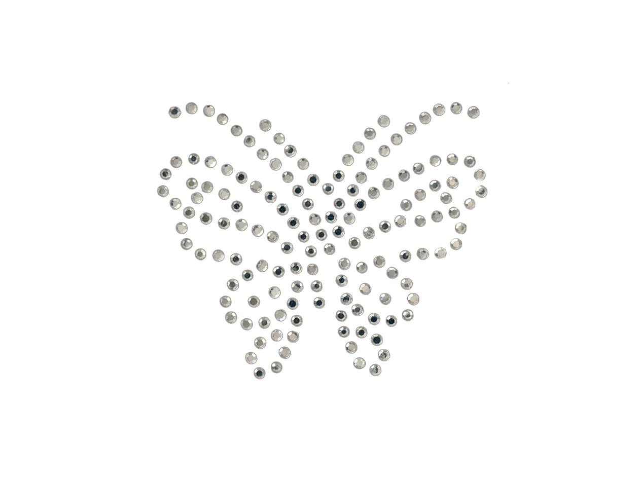 Applikationen - Fashion and Home - aufbügelbar Schmetterling, Strass ca. 4,0x5,0 cm farbig