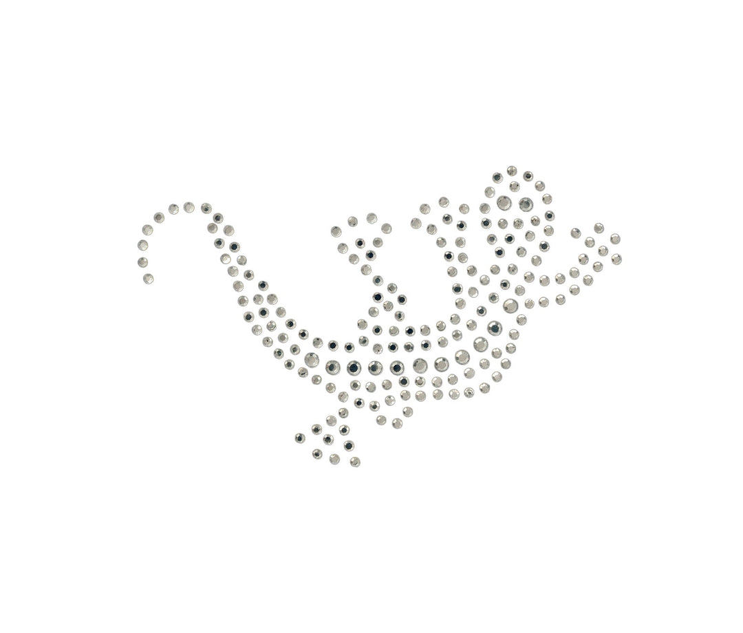 Applikationen - Fashion and Home - aufbügelbar Echse, Strass ca. 4,0x8,0 cm farbig