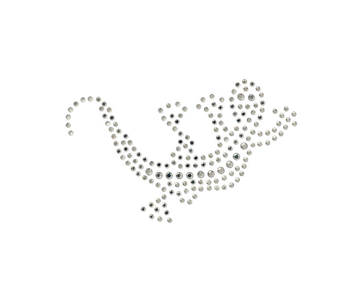 Applikationen - Fashion and Home - aufbügelbar Echse, Strass ca. 4,0x8,0 cm farbig