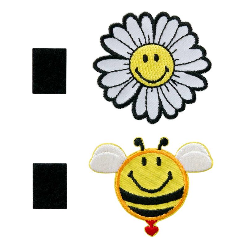 Applikationen - Kids and Hits - aufbügelbar Smiley© Biene+Blume mit Klett