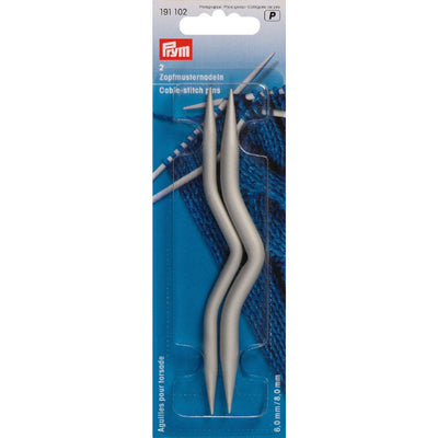 Zopfmusternadeln 6,00+8,00 mm grau 2 St