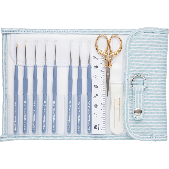 ETIMO Häkelnadel Set Schere (vergoldet) 0,50 - 1,75 mm