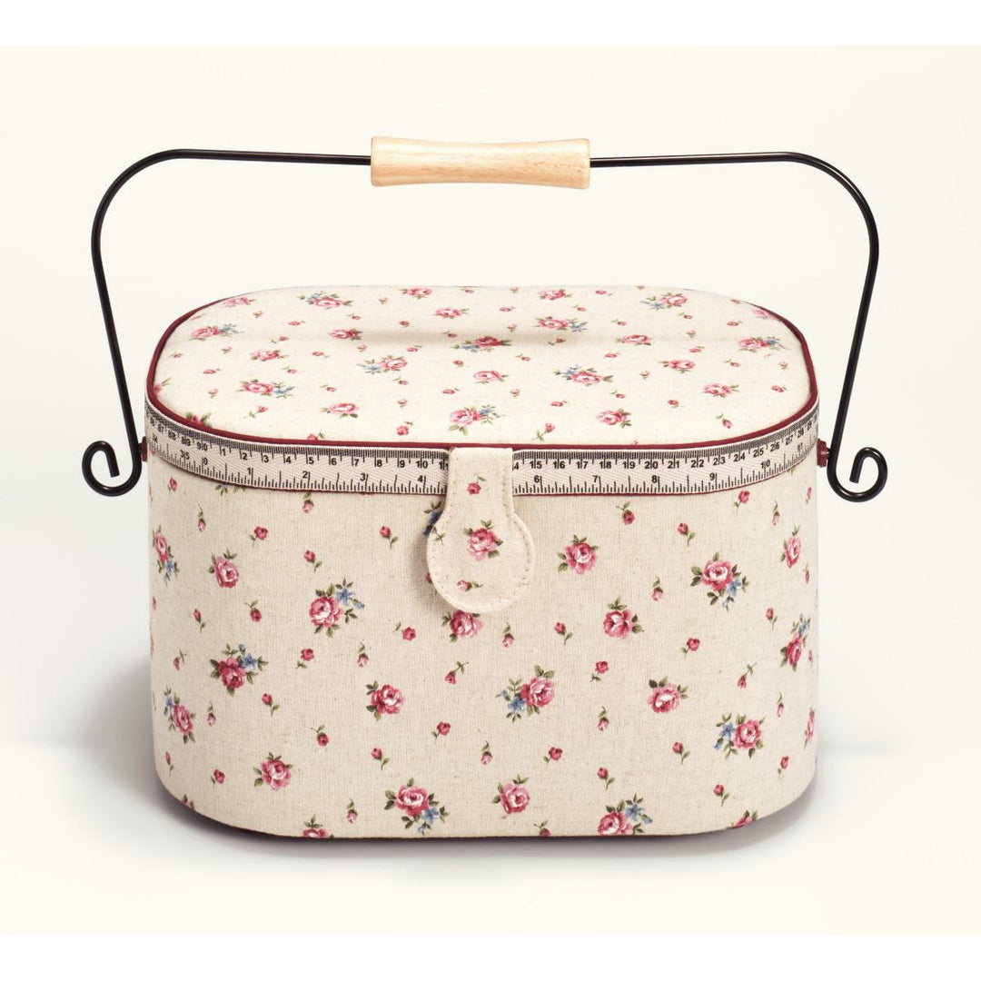 Sewing basket L Country Rose approx. 30x20.5x19 cm multicolored