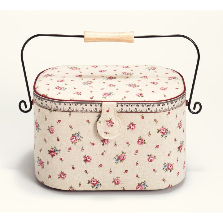 Sewing basket L Country Rose approx. 30x20.5x19 cm multicolored