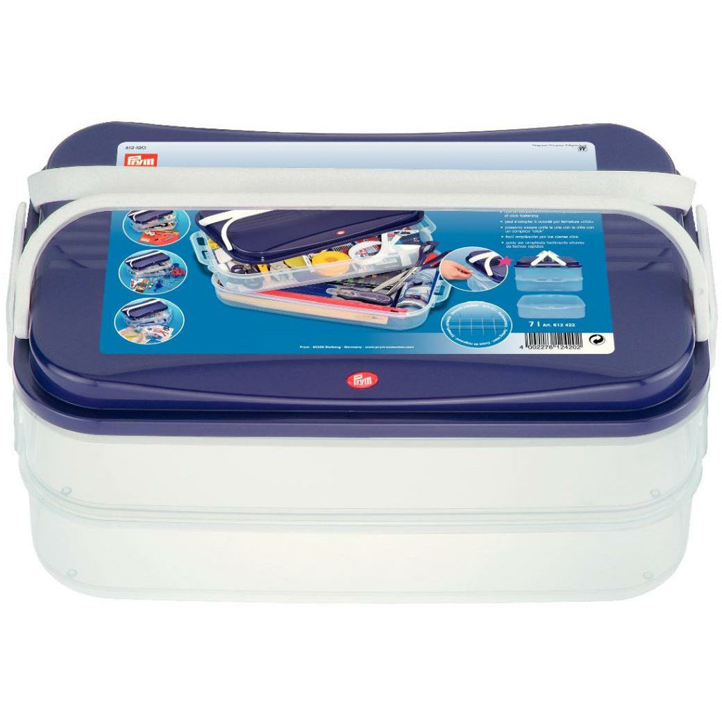 Click-Box ca. 40x26,5x17,5 cm transparent/pflaumenblau