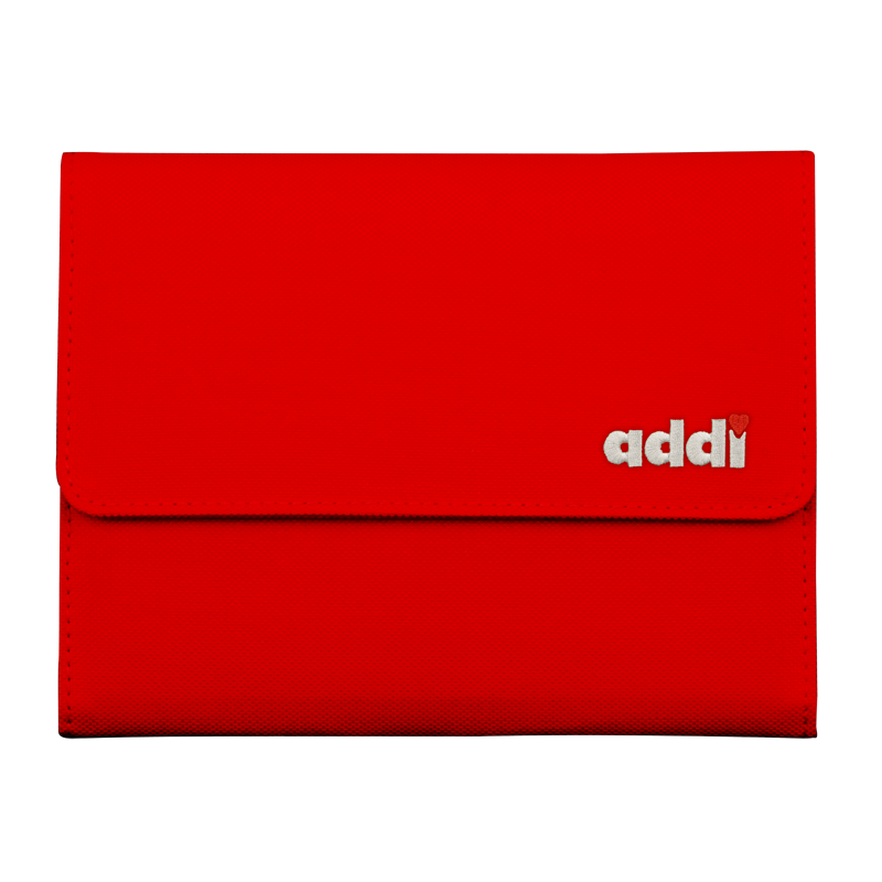 addi-Colours Etui rot Häkelnadeln mit Griff KST sortiert