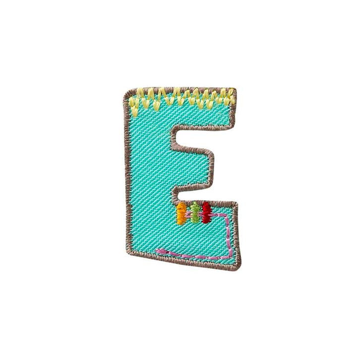 Applications - letter - iron-on letter E approx. 2.5x3.5 cm colored 5 pieces
