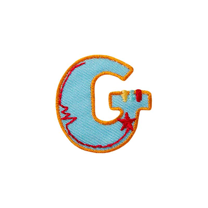 Applikationen - Buchstabe - aufbügelbar Buchstabe G ca. 3,5x3,5 cm farbig 5 Stück