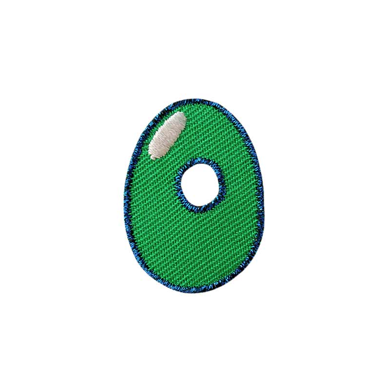 Applikationen - Zahl - aufbügelbar Zahl 0 ca. 3,5x2,5 cm farbig 5 St