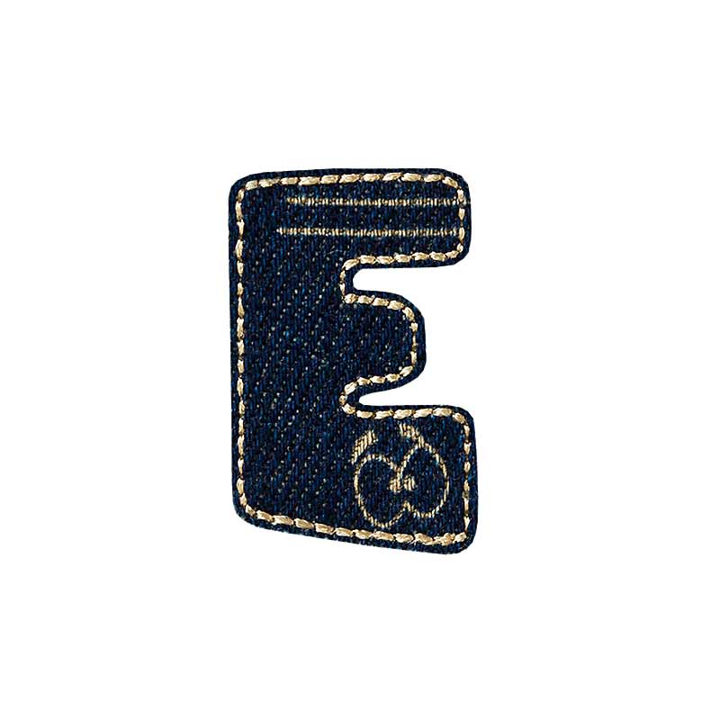 Applikationen - Buchstabe - aufbügelbar Buchstabe E Jeans 5 Stück