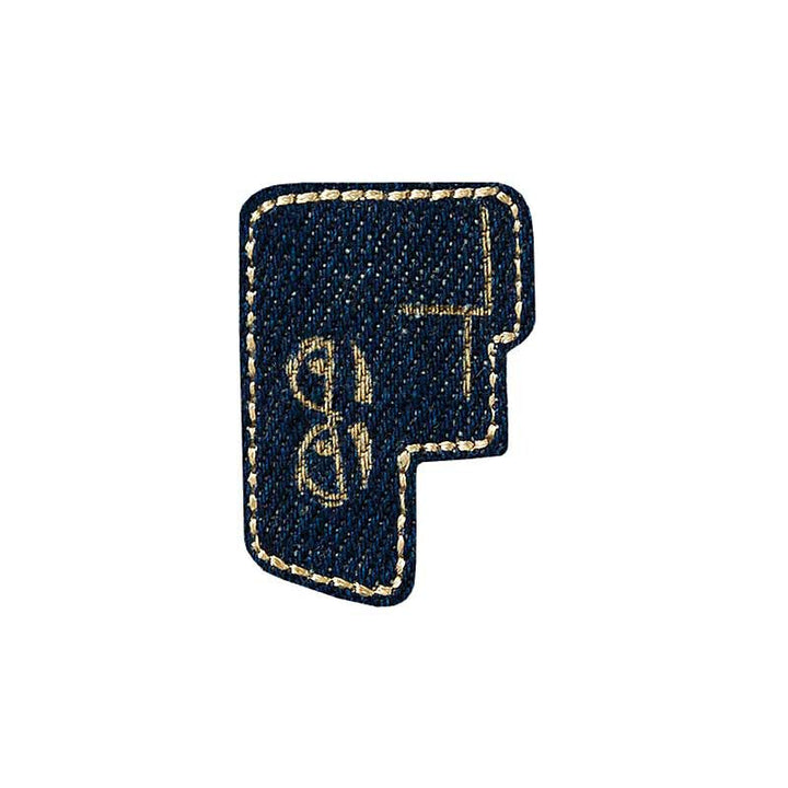 Applications - Letter - iron-on Letter F Jeans 5 pieces