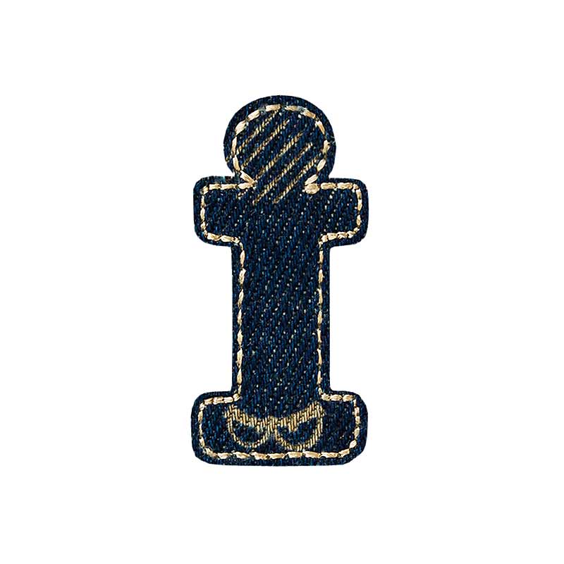 Applikationen - Buchstabe - aufbügelbar Buchstabe I Jeans 5 St