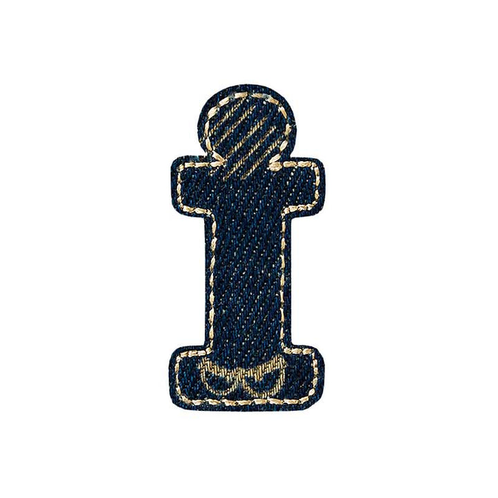 Applikationen - Buchstabe - aufbügelbar Buchstabe I Jeans 5 St