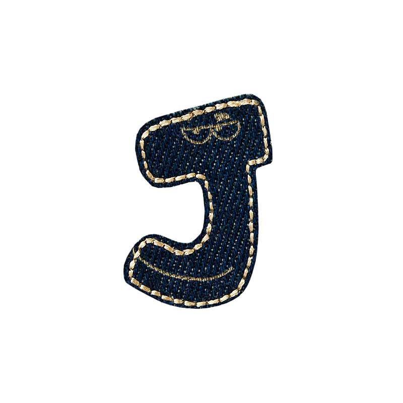 Applikationen - Buchstabe - aufbügelbar Buchstabe J Jeans 5 St