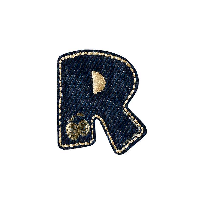 Applikationen - Buchstabe - aufbügelbar Buchstabe R Jeans 5 Stück