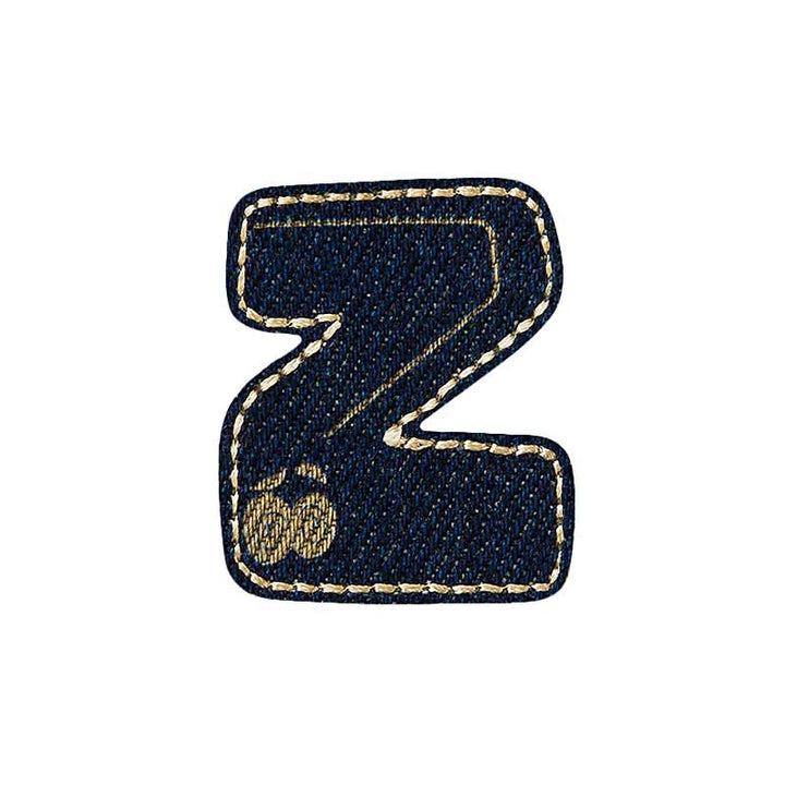 Applikationen - Buchstabe - aufbügelbar Buchstabe Z Jeans 5 St