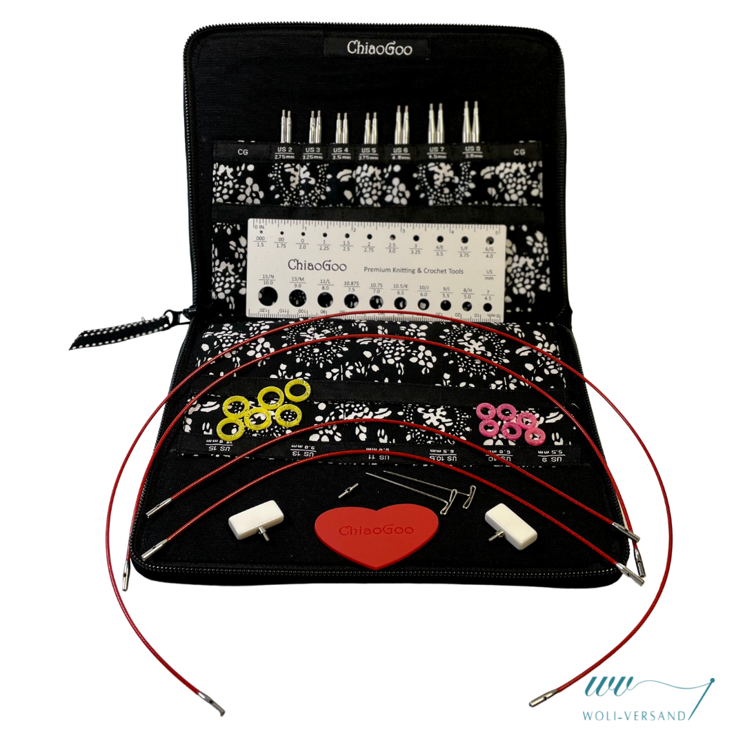 Needle set interchangeable needle tips TWIST RED LACE Small 2.75-5.00 mm 10 cm 