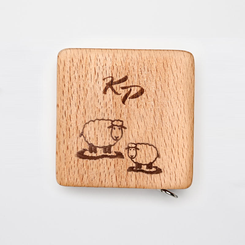 Maßband Buchenholz Quadrat