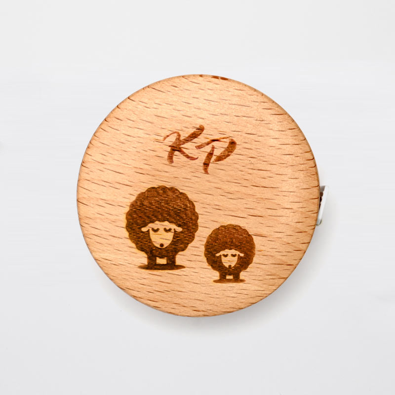 Maßband Buchenholz Rund