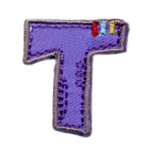 Applikationen - Buchstabe - aufbügelbar Buchstabe T ca. 3,0x3,5 cm farbig 5 Stück