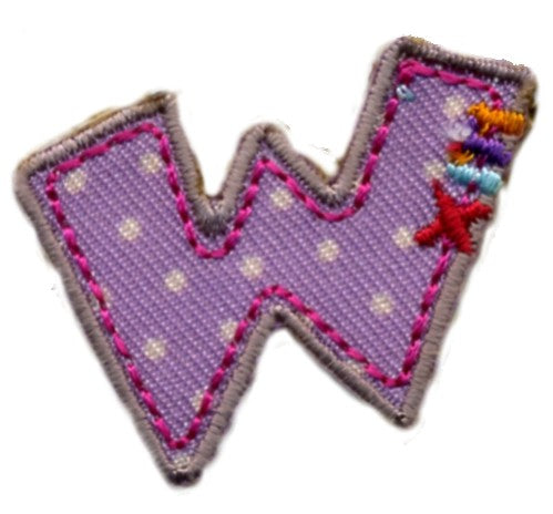 Applikationen - Buchstabe - aufbügelbar Buchstabe W ca. 4,0x3,0 cm farbig 5 St