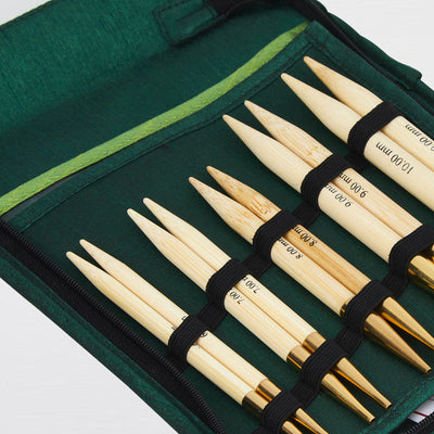 Set austauschbare Rundstricknadeln bamboo in Stofftasche 6-10 mm 60, 80, 100 cm