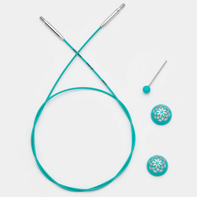 Mindful Seil für Nadelspitzen 76 cm blaugrün 100 cm